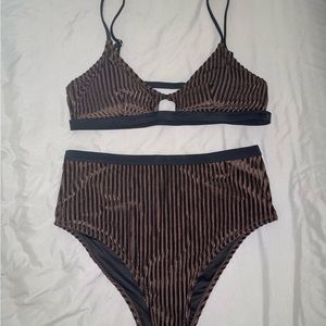 NWT Cupshe Ribbed Velvet High Waisted Bikini